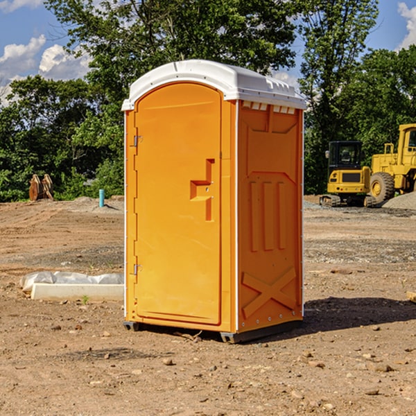 how often are the portable restrooms cleaned and serviced during a rental period in South Salem